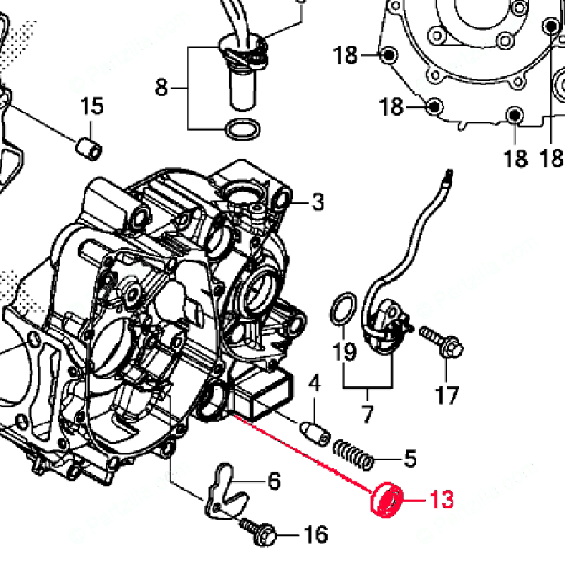 OEM Honda Grom Output Shaft Seal "shifter" #13