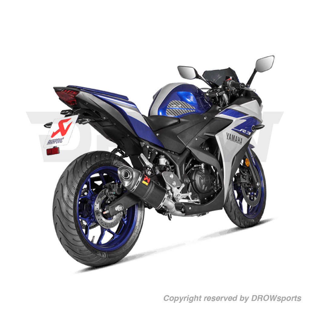 Akrapovic Racing Line Carbon Fiber Exhaust System - Yamaha R3 Installed