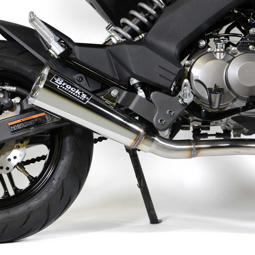 Brocks ShortMeg 2 Full Exhaust System Kawasaki Z125 Pro Stainless