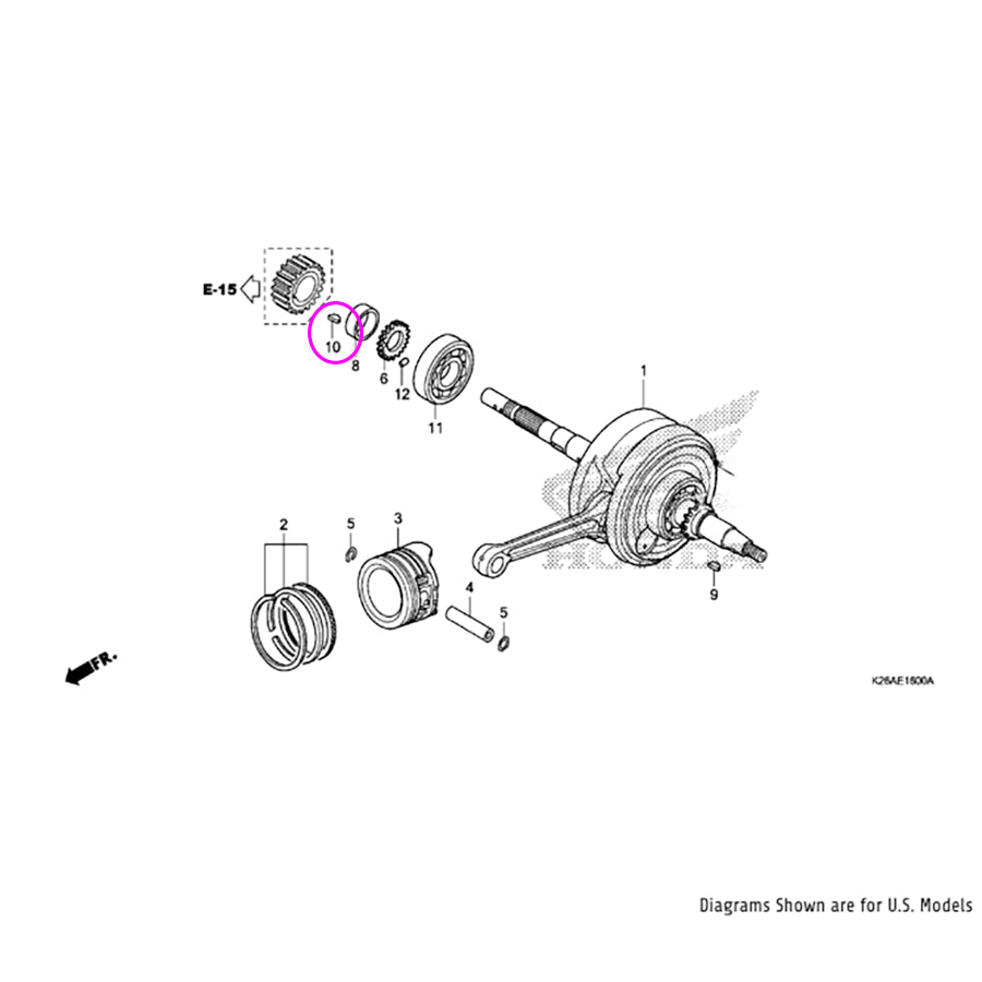 OEM Honda Grom Woodruff Key (4mm) (Primary Drive) #10