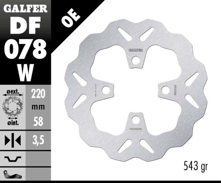 Grom/MSX125 Galfer 220mm Front Rotor 2014+