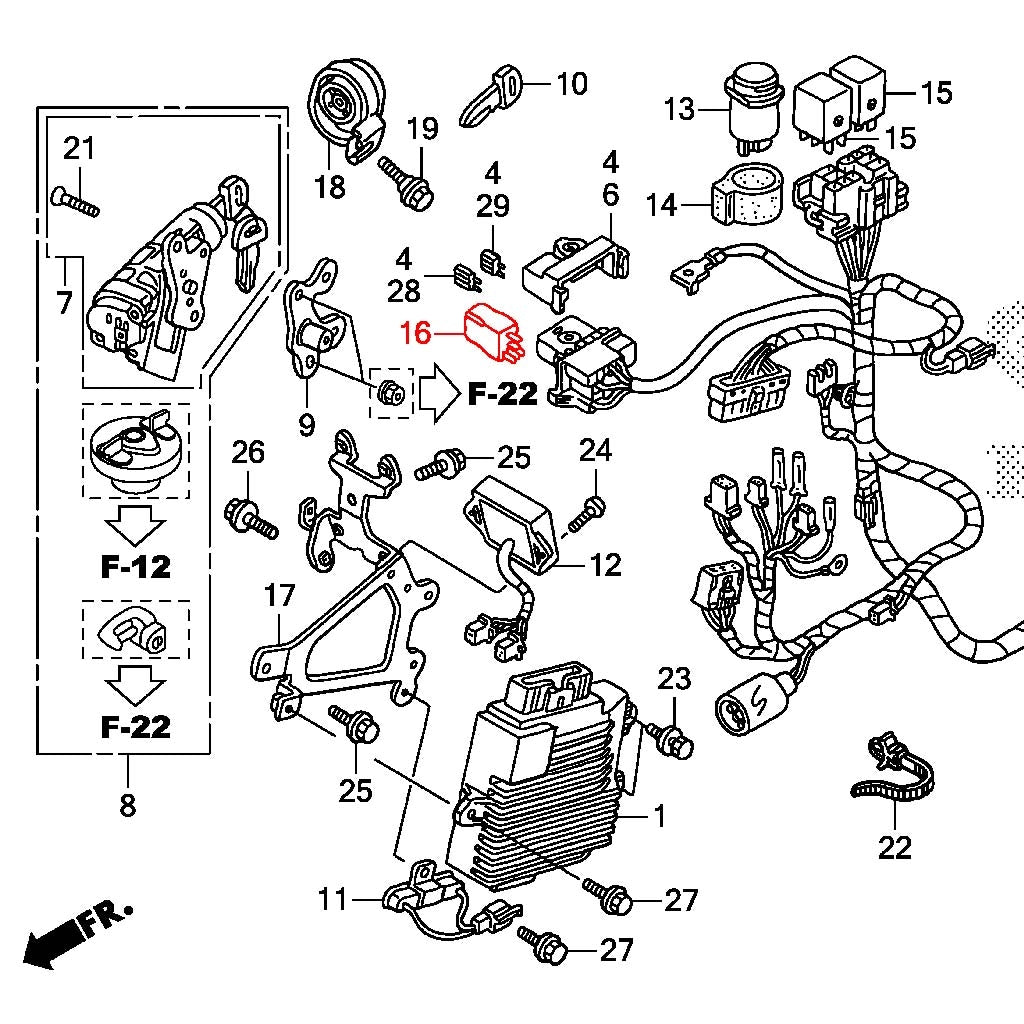 OEM Honda Ruckus Blue Starter Relay