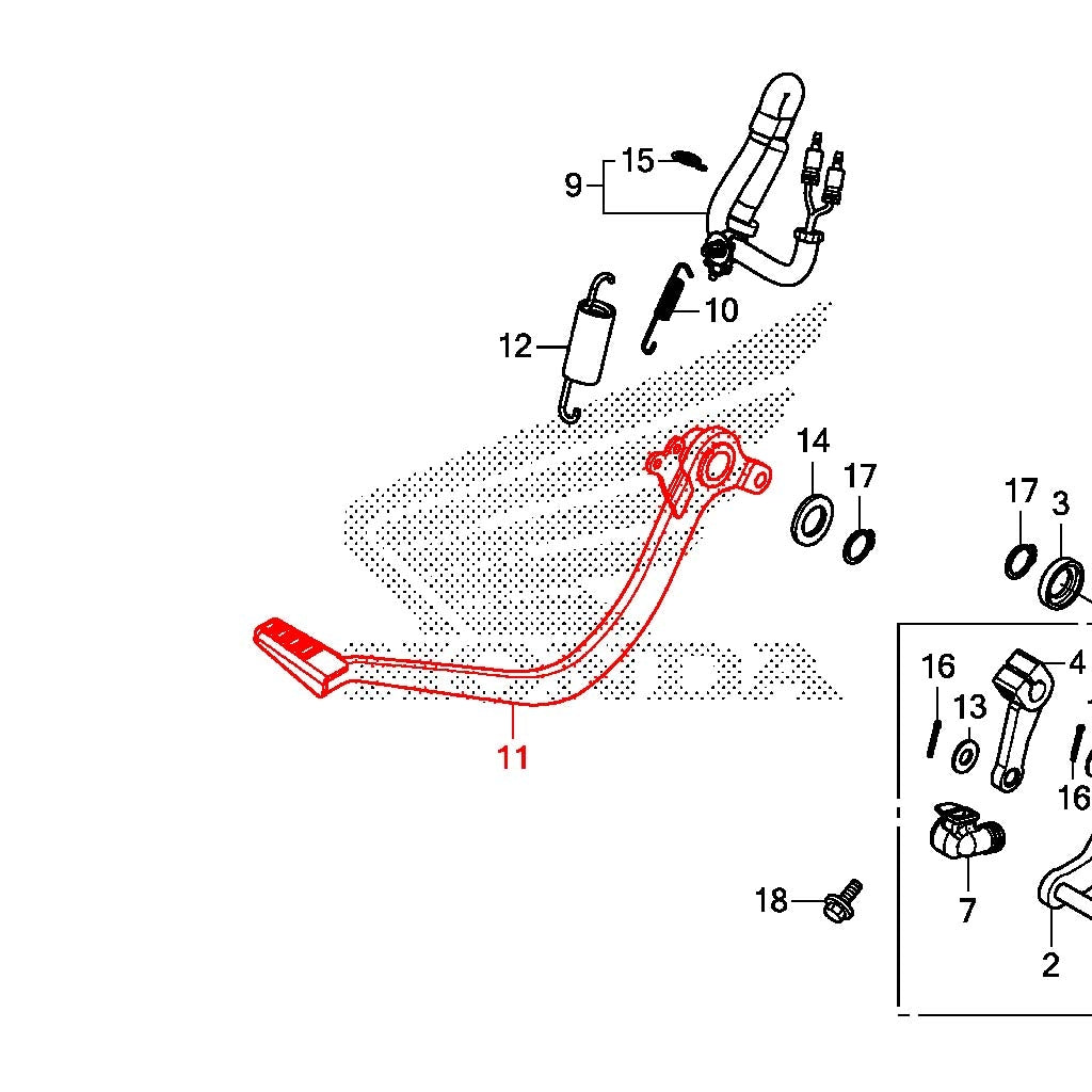 Honda Grom OEM Brake Pedal