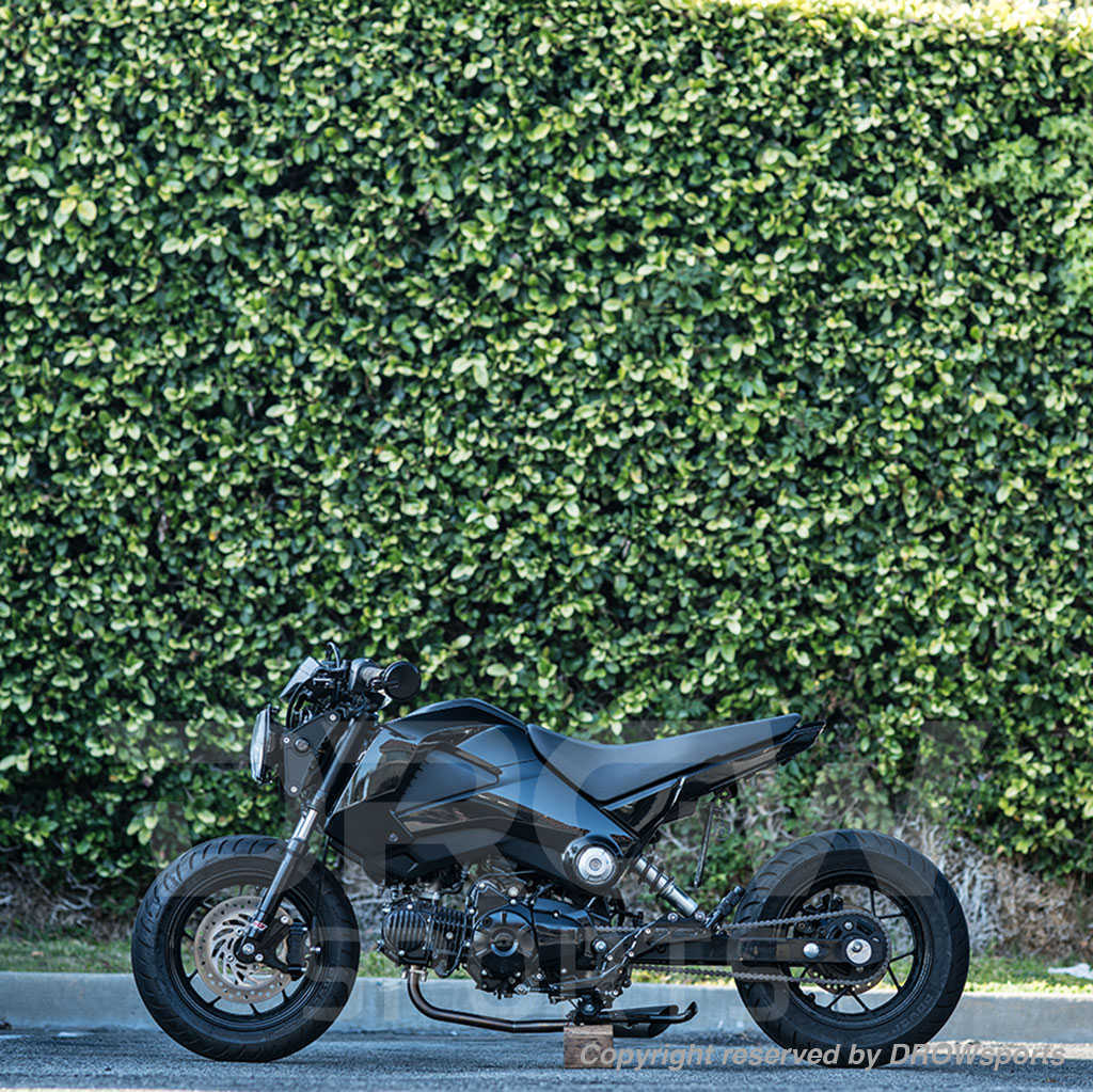 Stretched & Lowered Honda Grom (4.5" Link & Long Stretch)