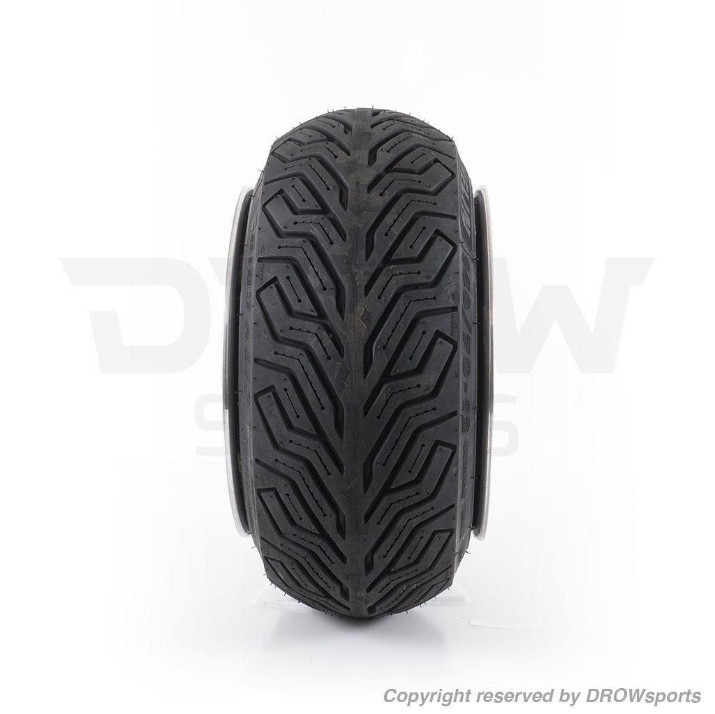 12x8 with a 140/70-12 Michelin City Grip 2 Tires