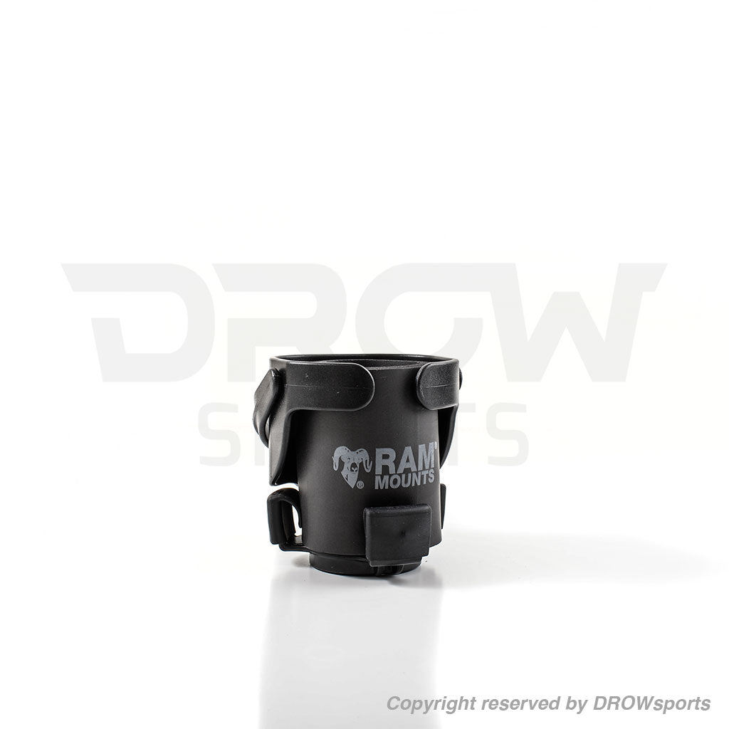Ram Mount Self Leveling Cup Holder XL Collapsed WIth Koozie