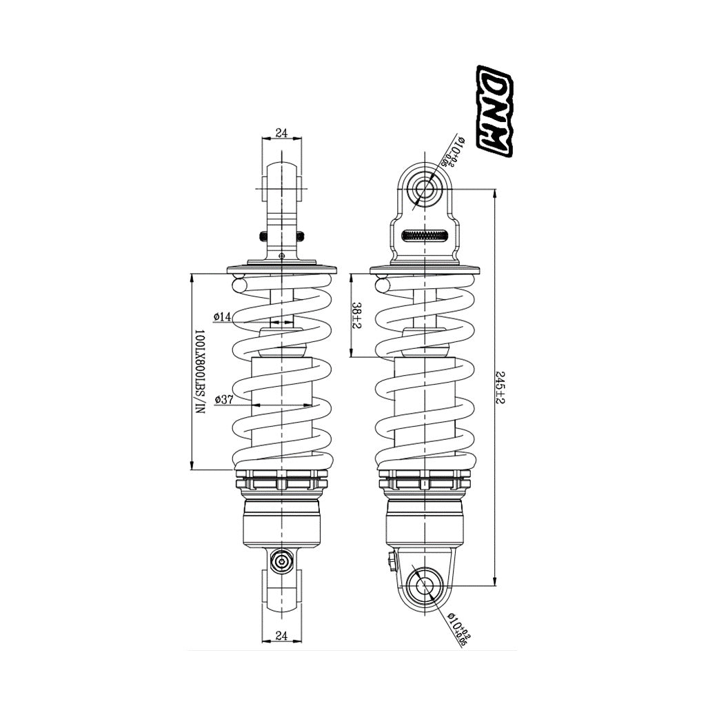 DNM Honda Grom Rear Shock – 245mm