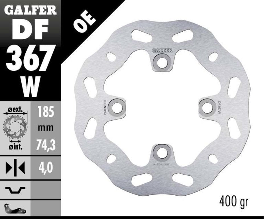Z125 Galfer Rear Brake Rotor 185mm DF367W