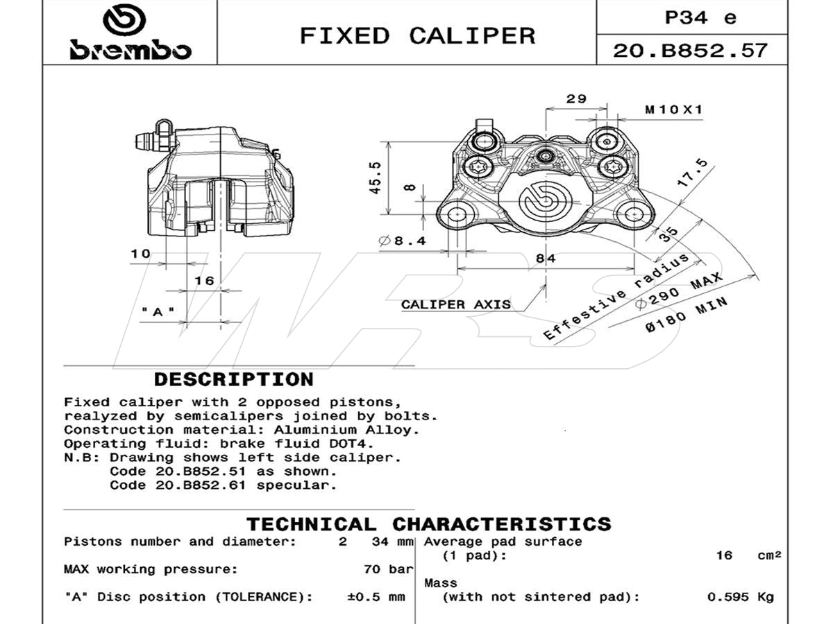 Brembo P34G Brake Caliper