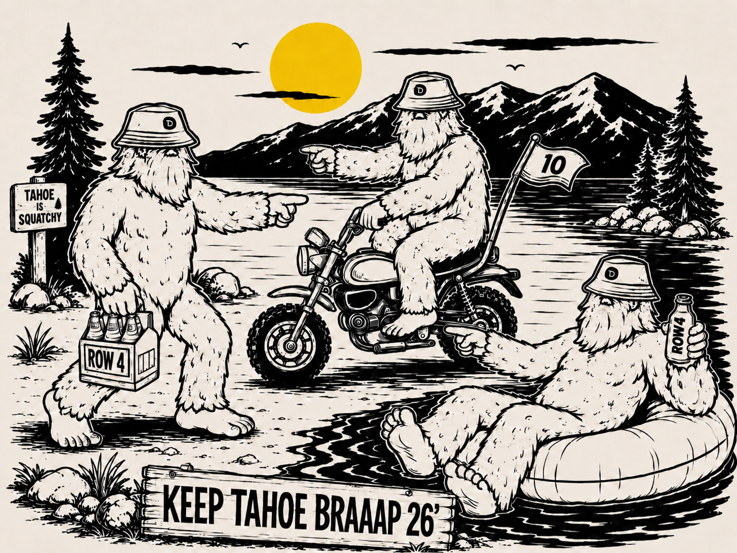 Keep Tahoe Braaap '26 — DROW x ROW4 Collab Tee