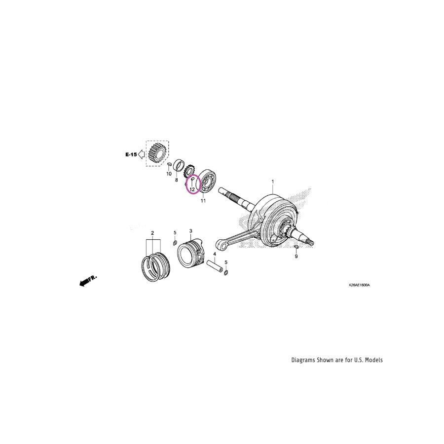 OEM Honda Grom Dowel Pin 3x5mm (oil pump counter gear) #12