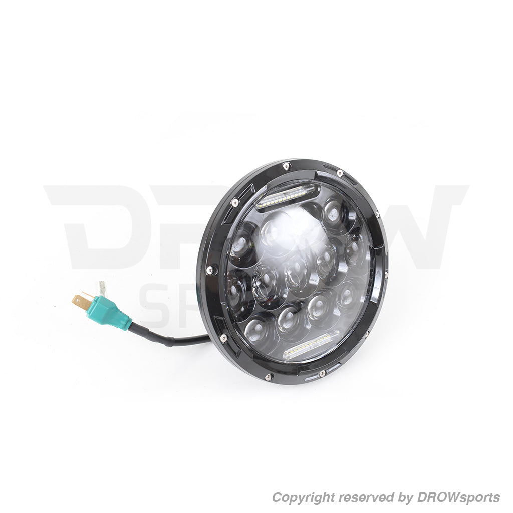 Universal Black 7" Round Projector Headlight, MML