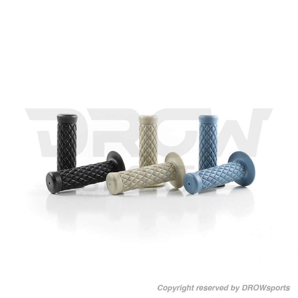 Biltwell Thruster Handlebar Grips; Black, Light Grey & Blue