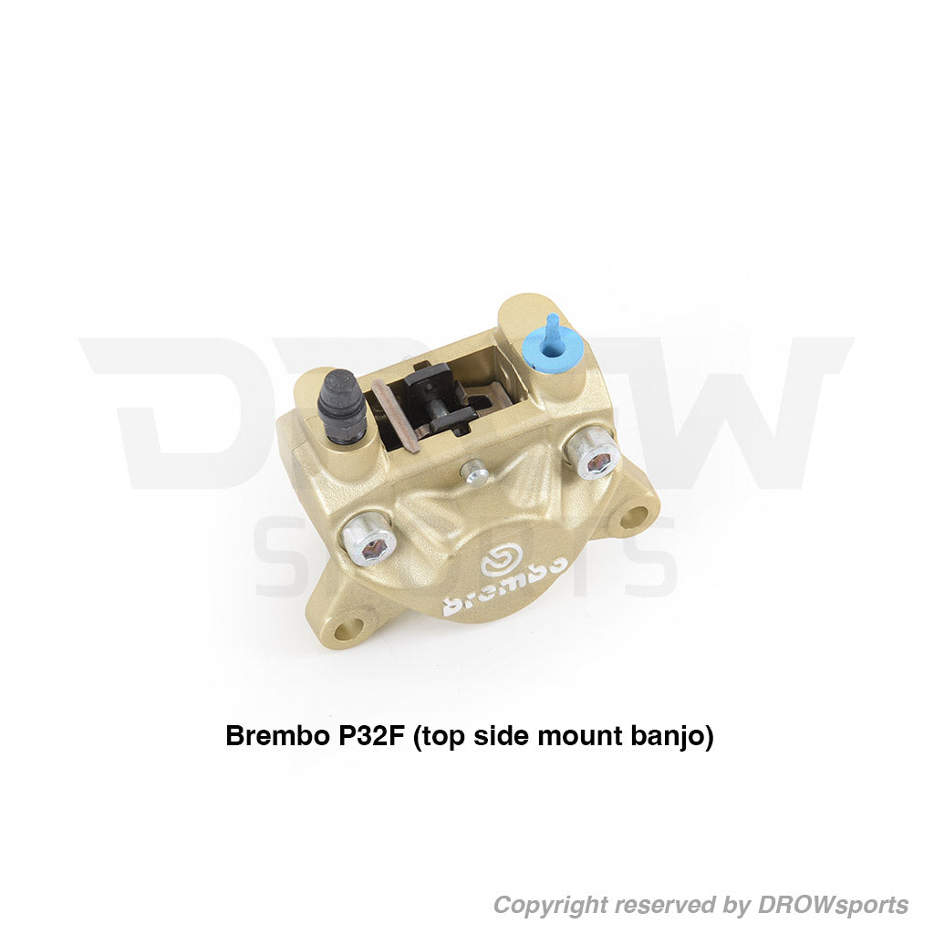 Top mounted bleed on Brembo P32F Caliper Gold