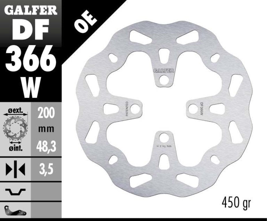 DF366W 200mm Galfer Front Rotor Z125 Information