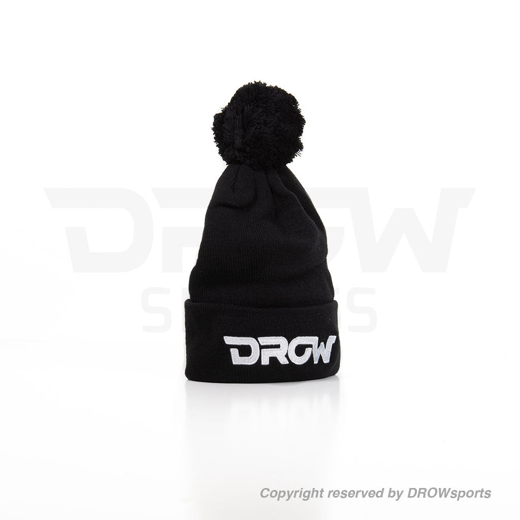 DROWsports Cuff Knit Poofy Ball Beanie - Black