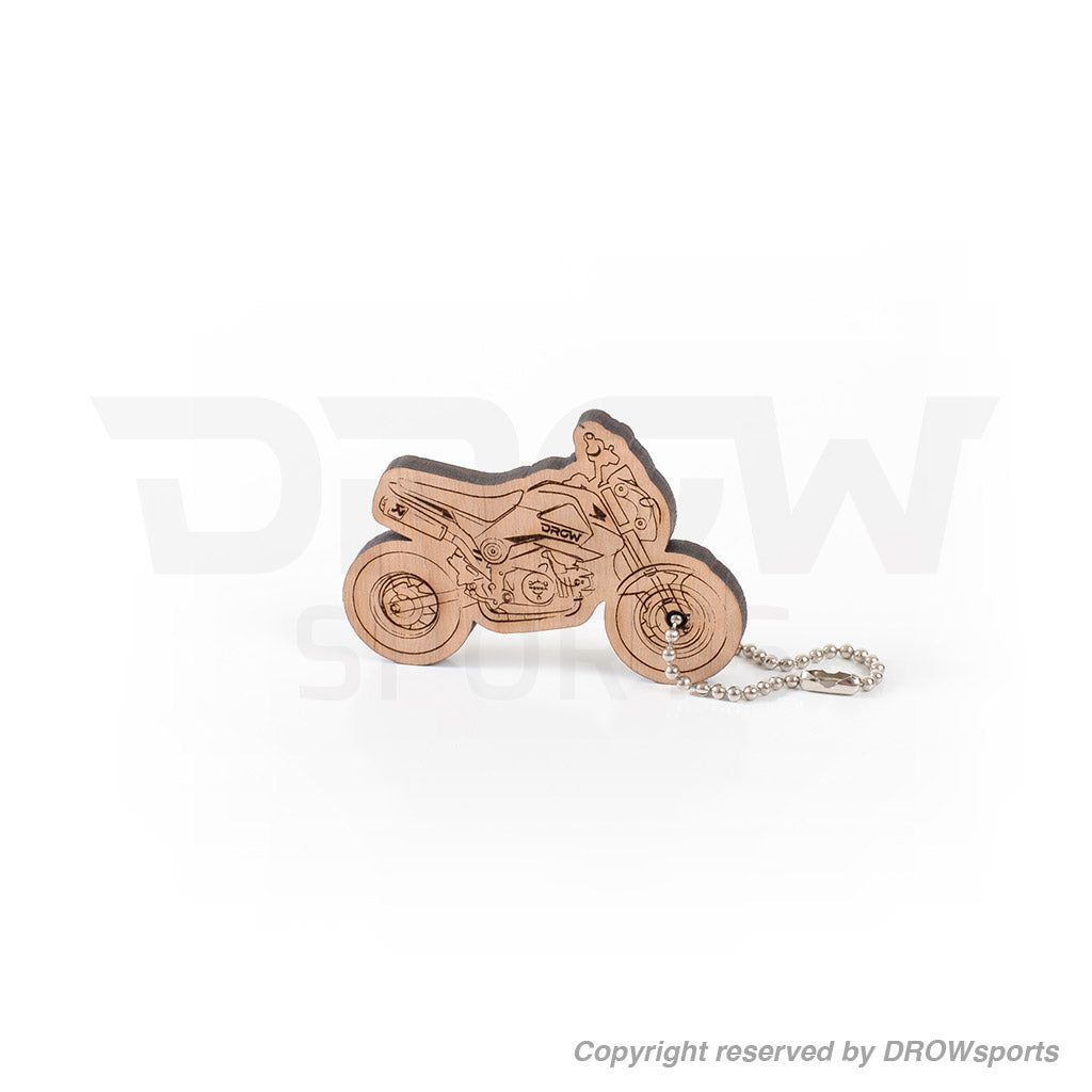 DROWsports Wood Engraved "mini racer" Grom Keychain 