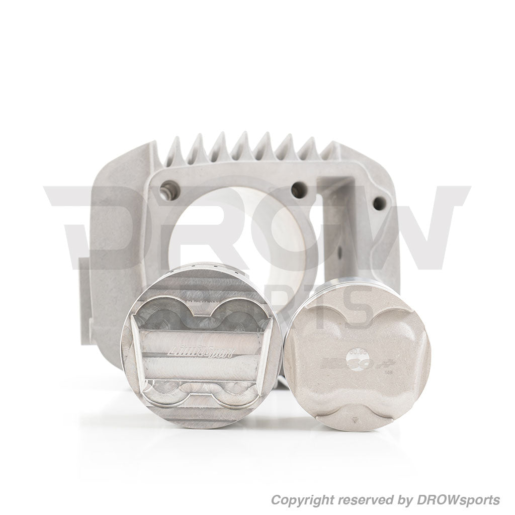 DROW x Limitsport LS198 Honda Grom Big Bore Cylinder kit with 66mm Piston compared to 61mm KOSO Piston