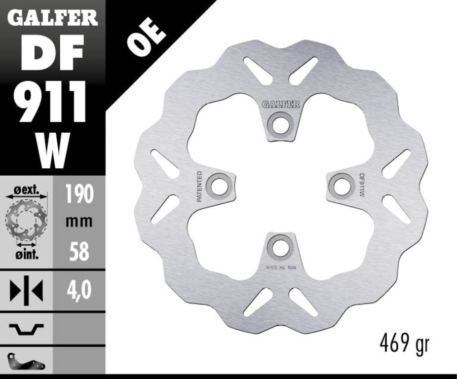 Grom/MSX125 2014+ Galfer 190mm Rear Brake Rotor