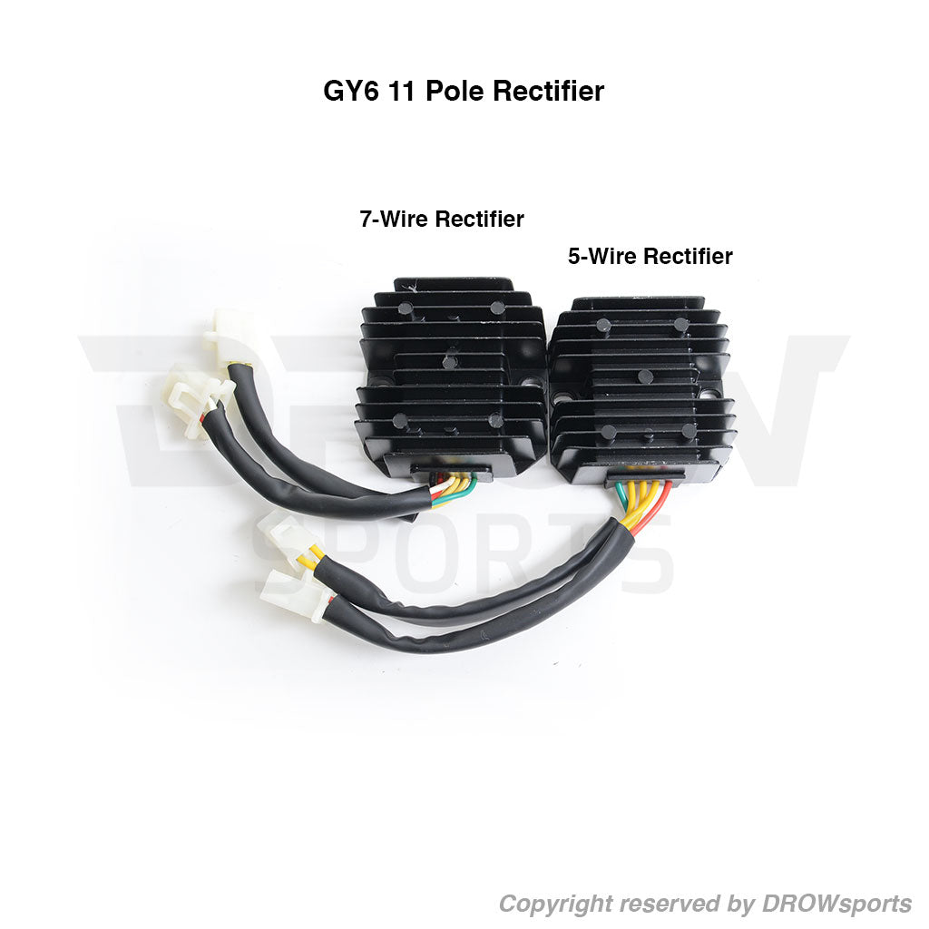GY6 150 11 Coil Pole Regulator Rectifier 5 wire vs old 7-wire