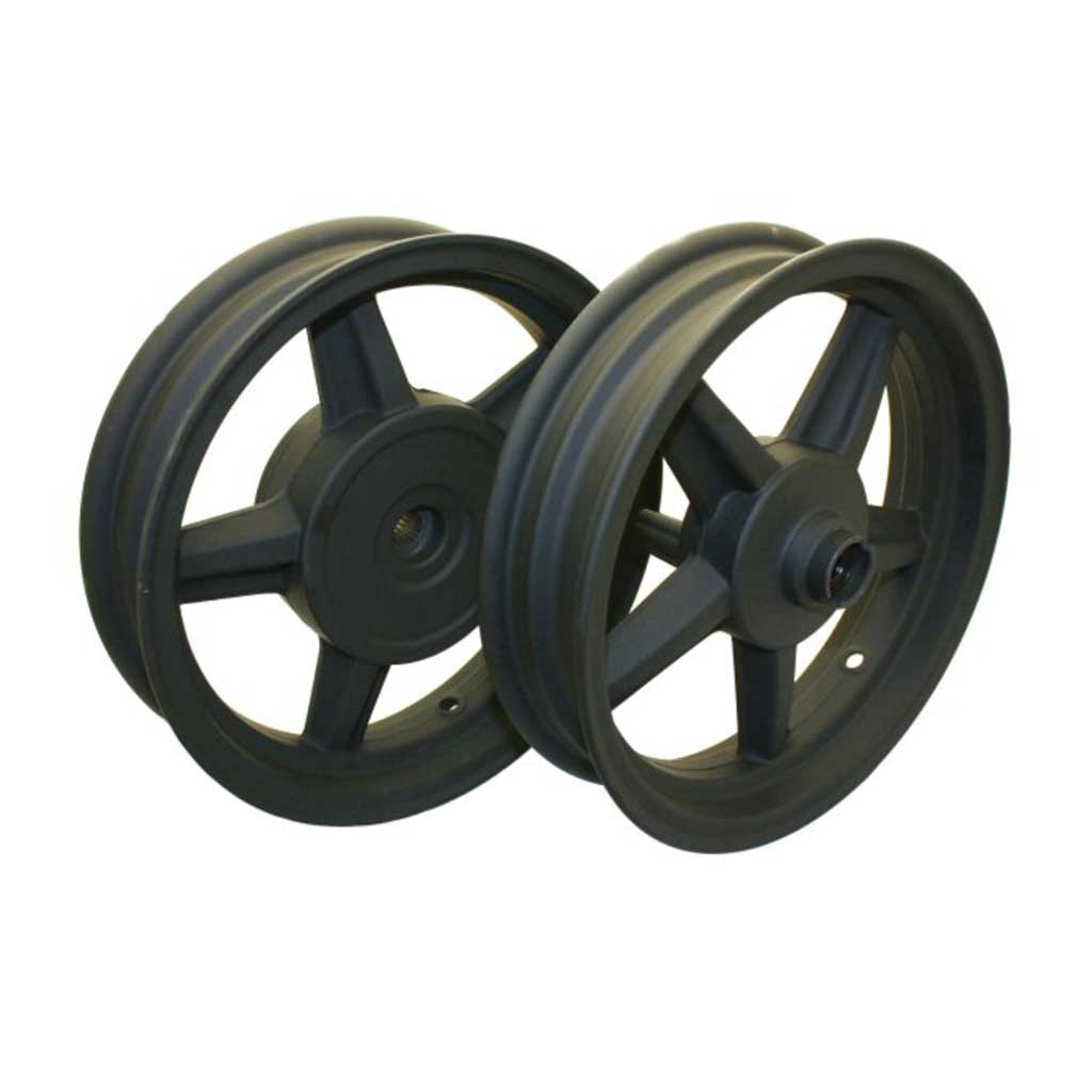 GY6 150cc 12" 5-Spoke Wheel Set (Disc/Drum) - Black 
