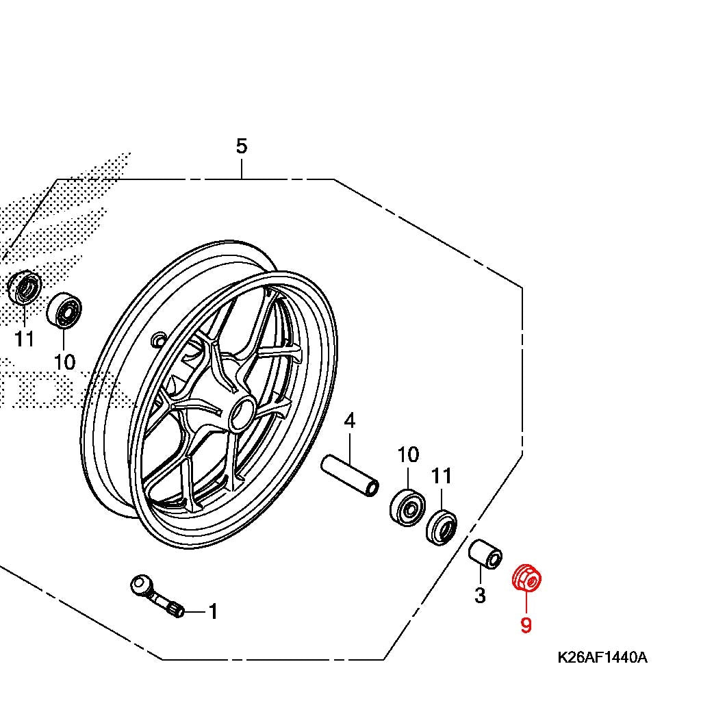 OEM Honda Grom Front & Rear Axle Nut Microfiche