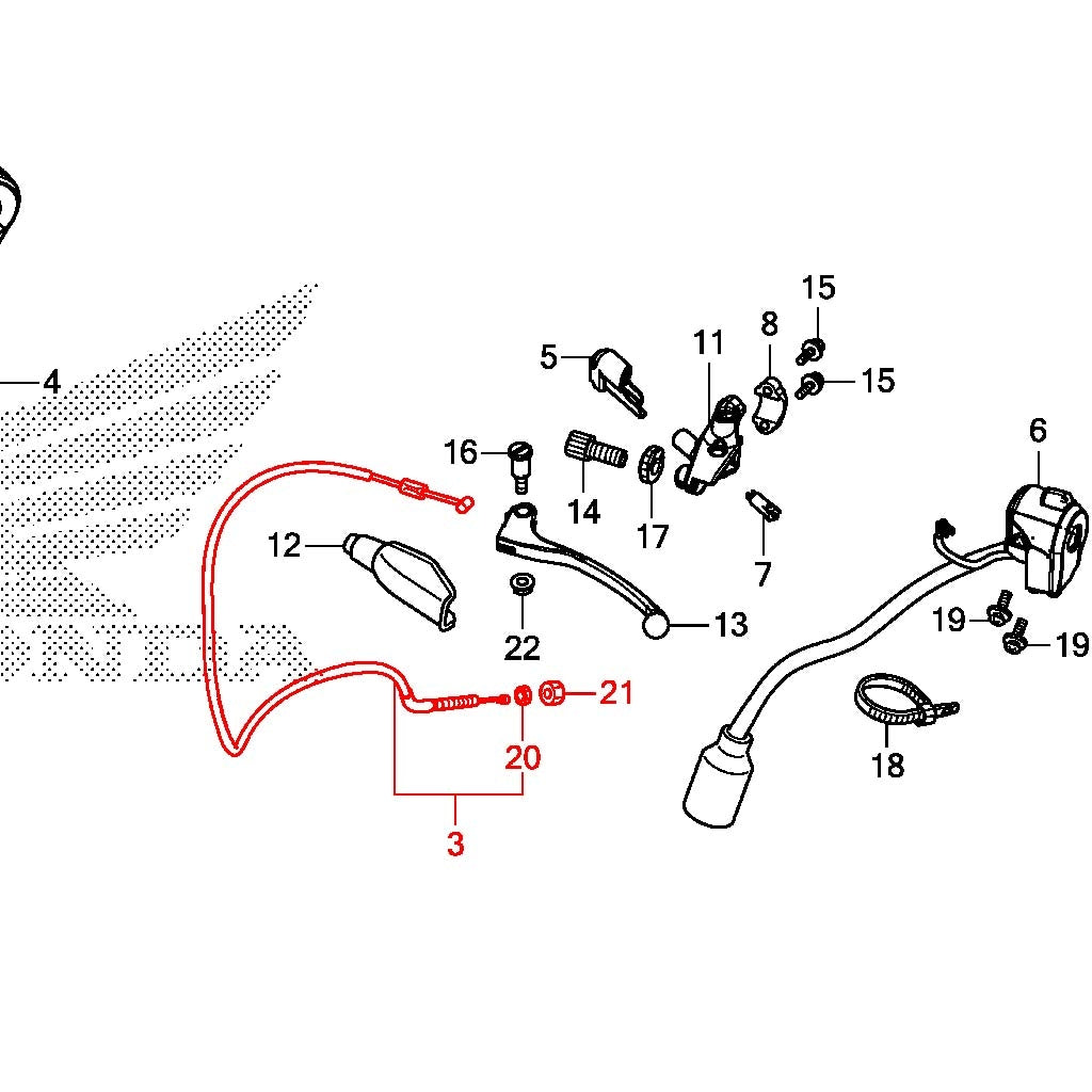 OEM Honda Grom Longer Clutch Cable 