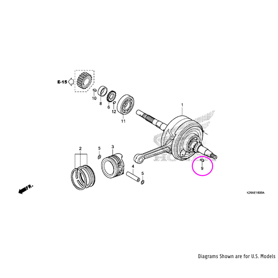 OEM Honda Grom Flywheel Woodruff Key (24x14x4) #9