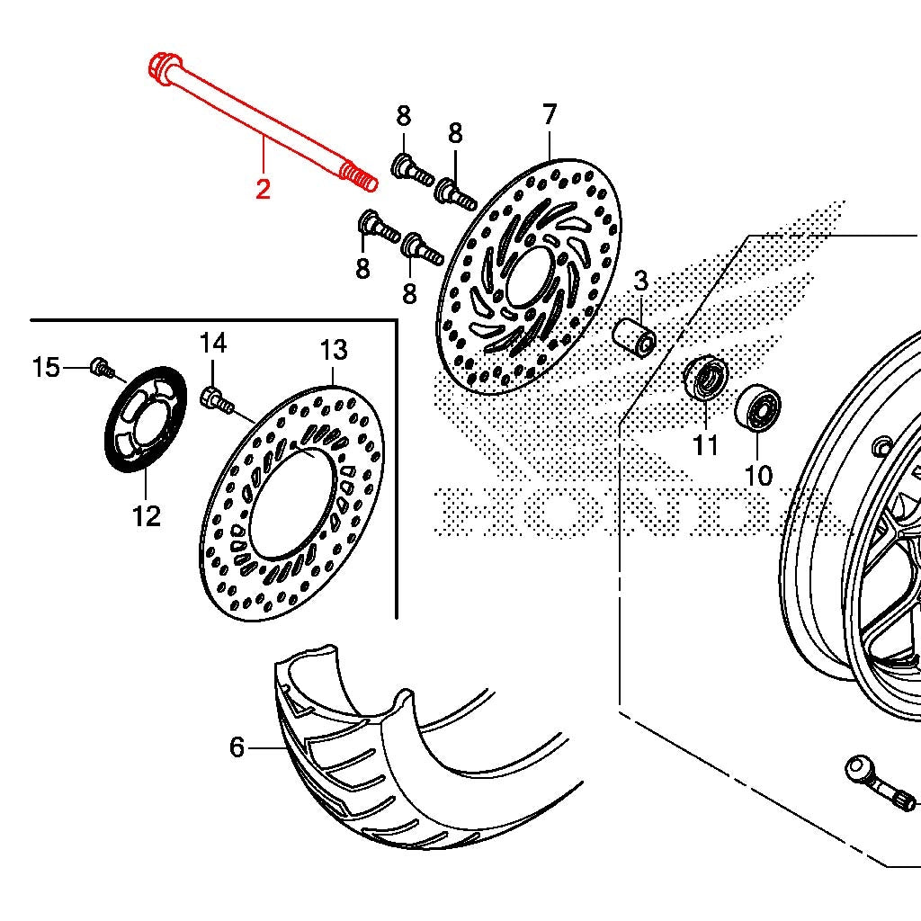 Genuine OEM Honda Grom Front Wheel Microfiche