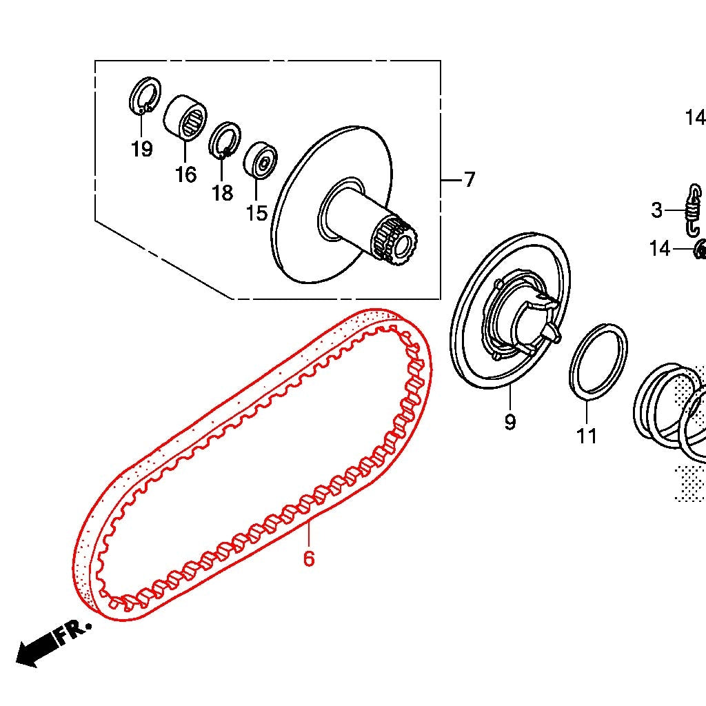 Honda Ruckus OEM Belt Microfiche