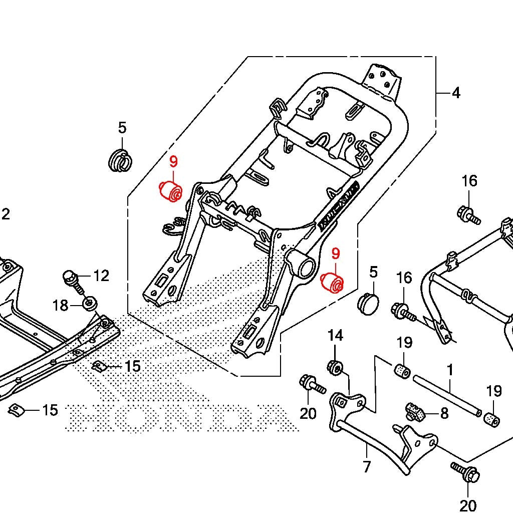 OEM Honda Ruckus Frame Bushing Microfiche