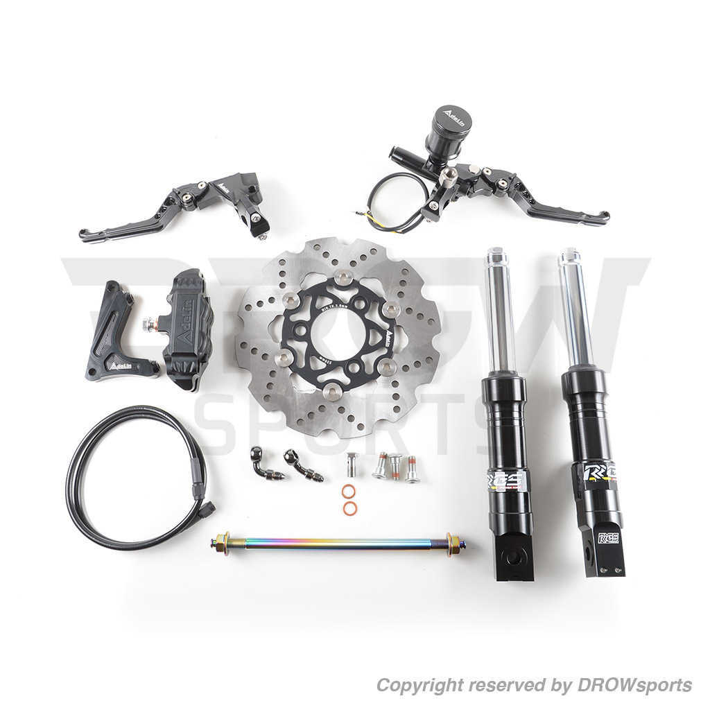 DROWsports Honda Ruckus Front End Disc Brake Kit (note: brake master in this picture is no longer offered)