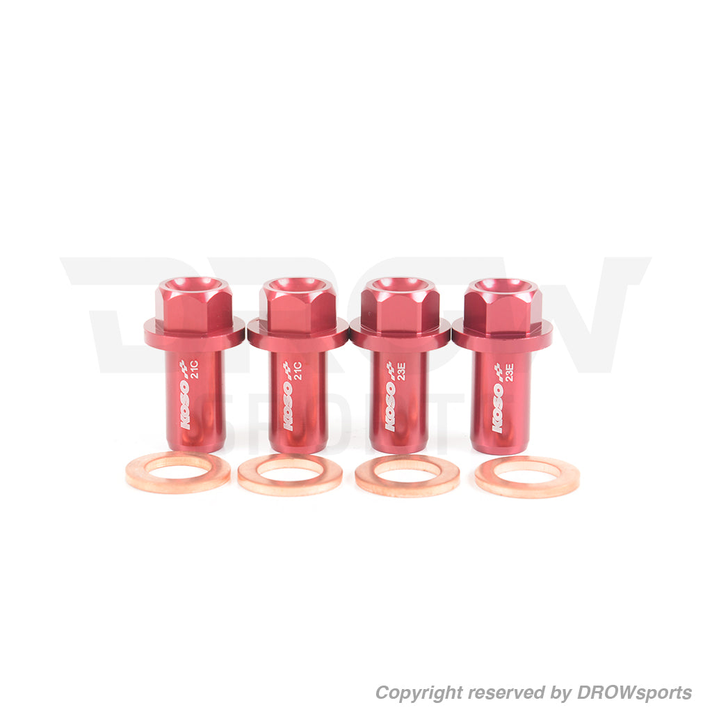 Koso 4V Red Aluminum Head Stud Nut - Grom (ea.)