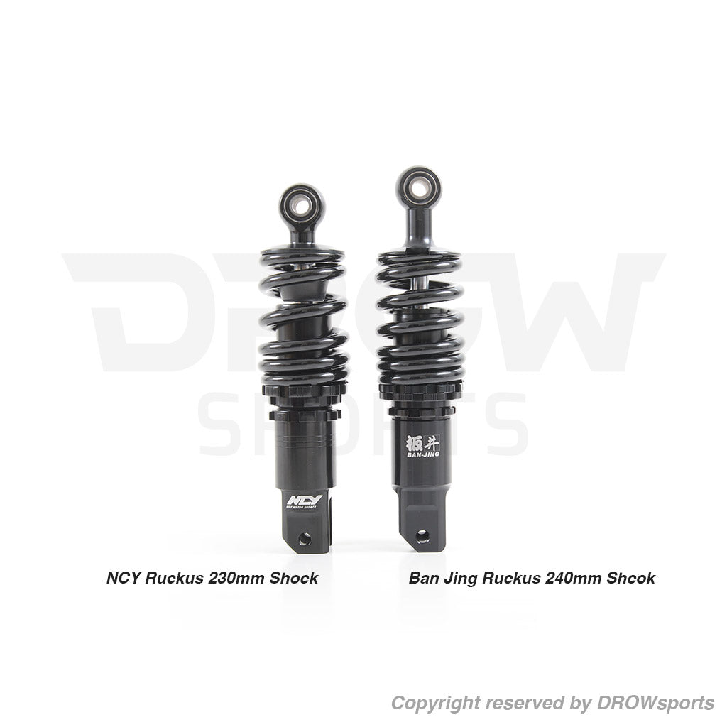 Honda Ruckus NCY 230mm Slammed Shock vs. Ban jing 240mm Shock