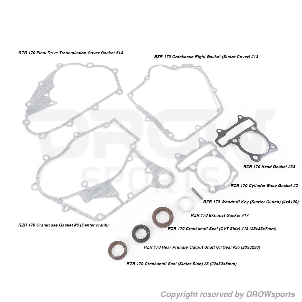RZR 170 Crankshaft Seal (Stator Side) (20x32x6mm) #3