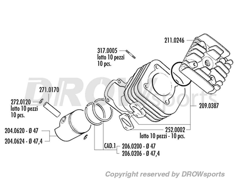Polini 70cc Sport Cylinder Kit Yamaha Zuma Horizontal