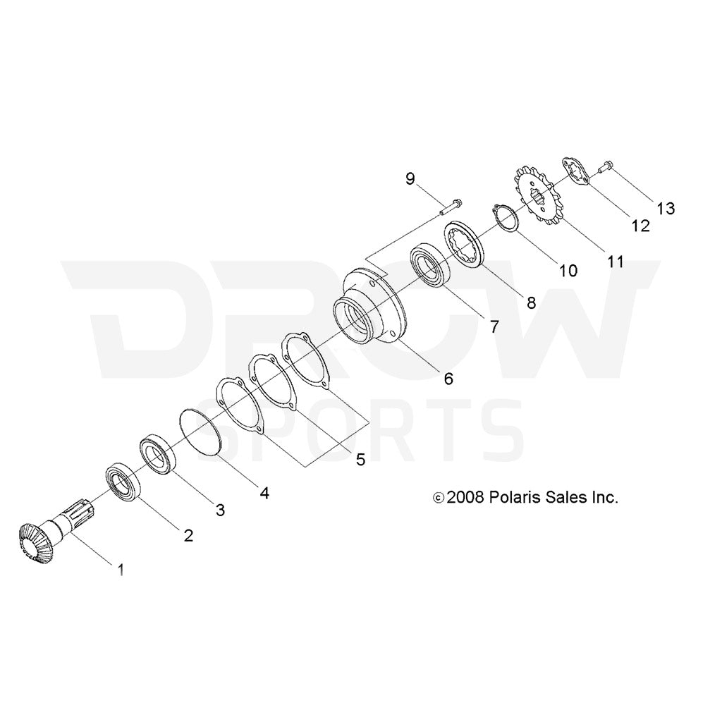 RZR 170 Output Shaft Nut #8