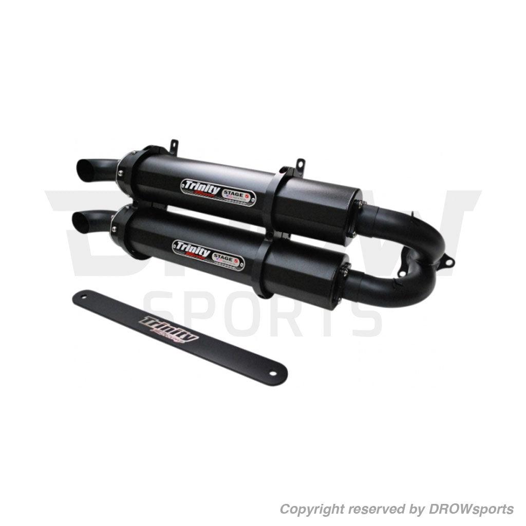 Trinity Racing Cerakote Dual Slip-On Exhaust Polaris RZR XP Turbo 