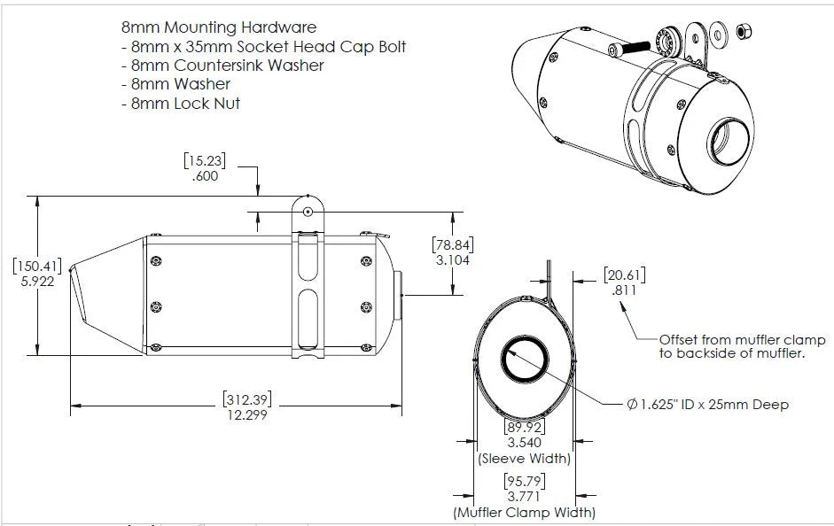 Yoshiumra Builder Series RS-3 CF Mini Bike Muffler Kit