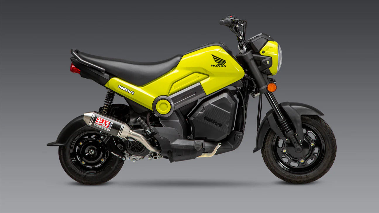 Yoshimura Race Mini RS-2 Works Finish Stainless Full System with Carbon Muffler- Honda Navi 110 2022