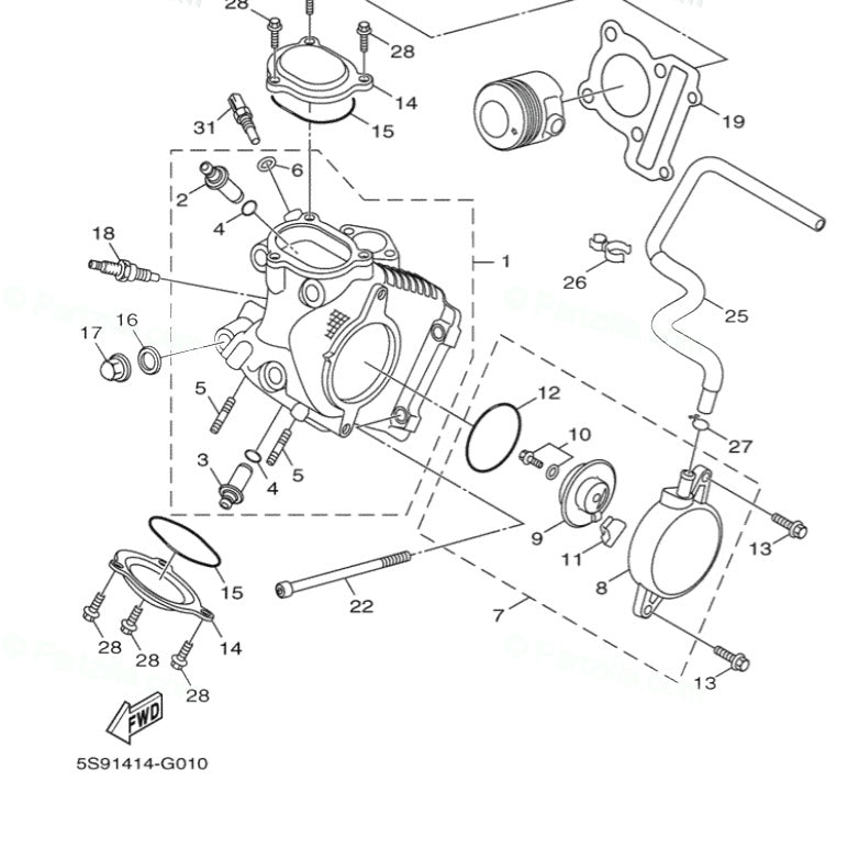 OEM Yamaha Zuma 125 Cam Gear Cover O-Ring #12